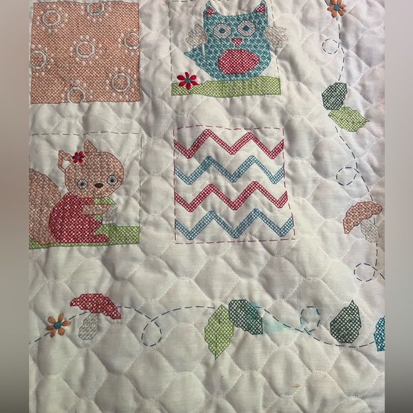 Completed Cross Stitch Baby Quilt - Picture 4 of 5